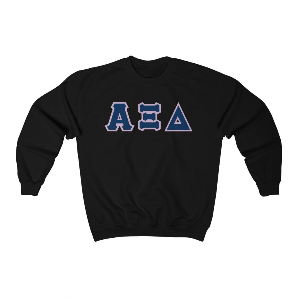 AXiD Printed Letters | Navy with Lavender Border Crewneck