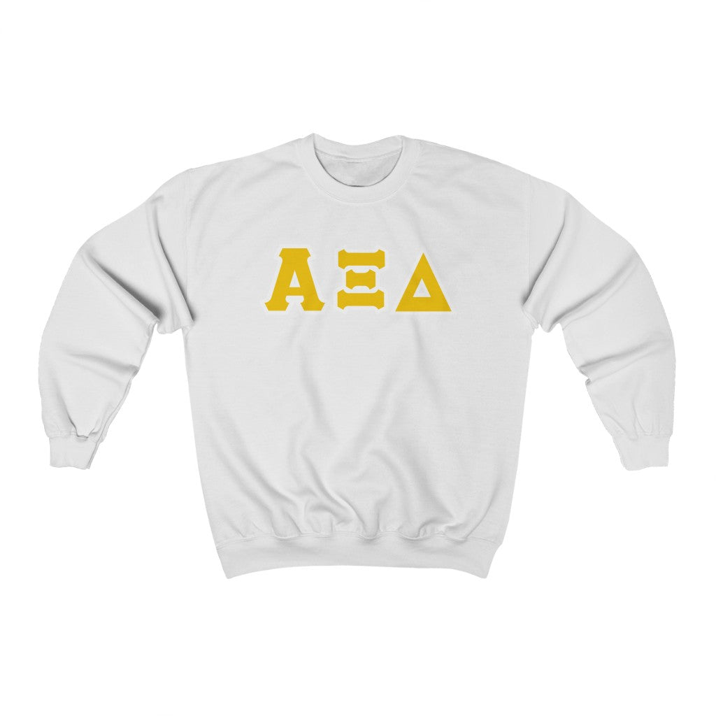 AXiD Printed Letters | Quill Gold & White Border Crewneck