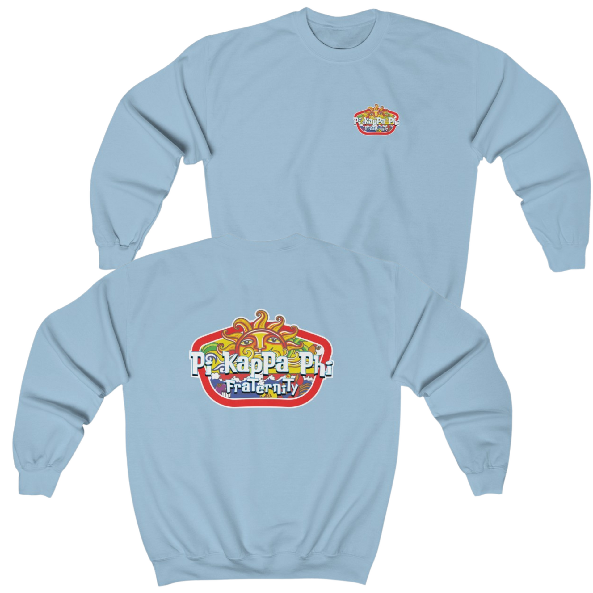 light blue Pi Kappa Phi Graphic Crewneck Sweatshirt | Summer Sol | Pi Kappa Phi Apparel and Merchandise