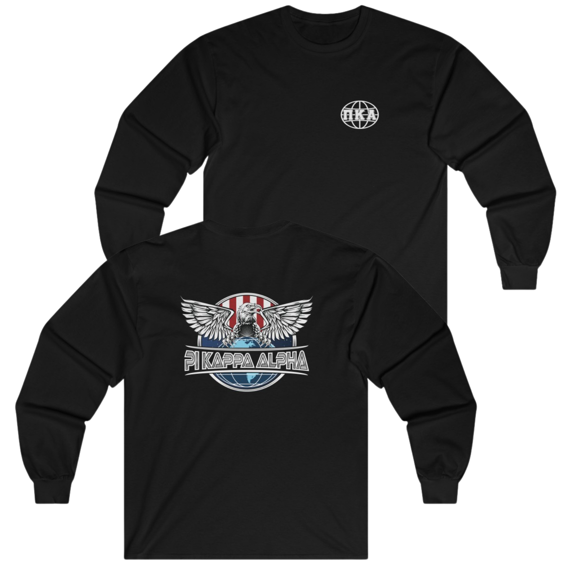 Black Pi Kappa Alpha Graphic Long Sleeve | The Fraternal Order | Pi kappa alpha fraternity shirt