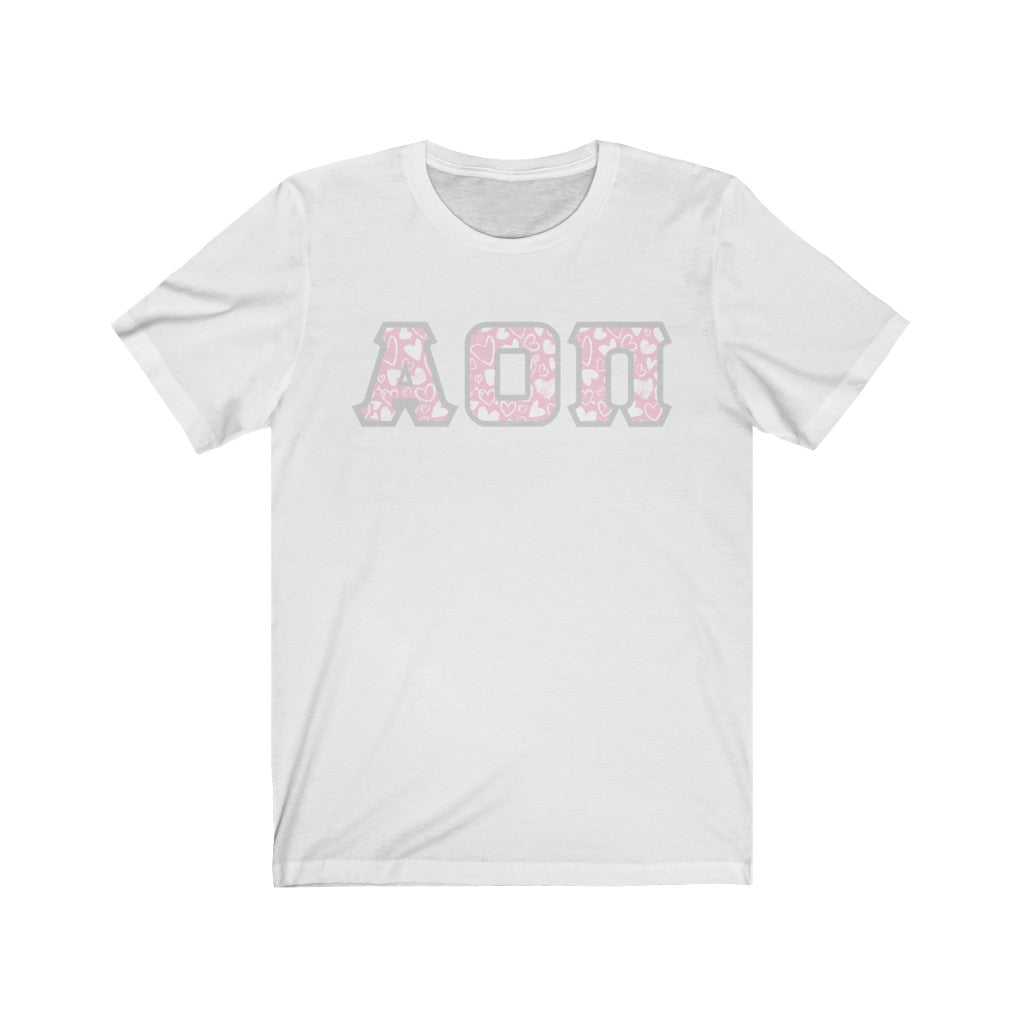 AOII Printed Letters | Chalky Hearts T-Shirt