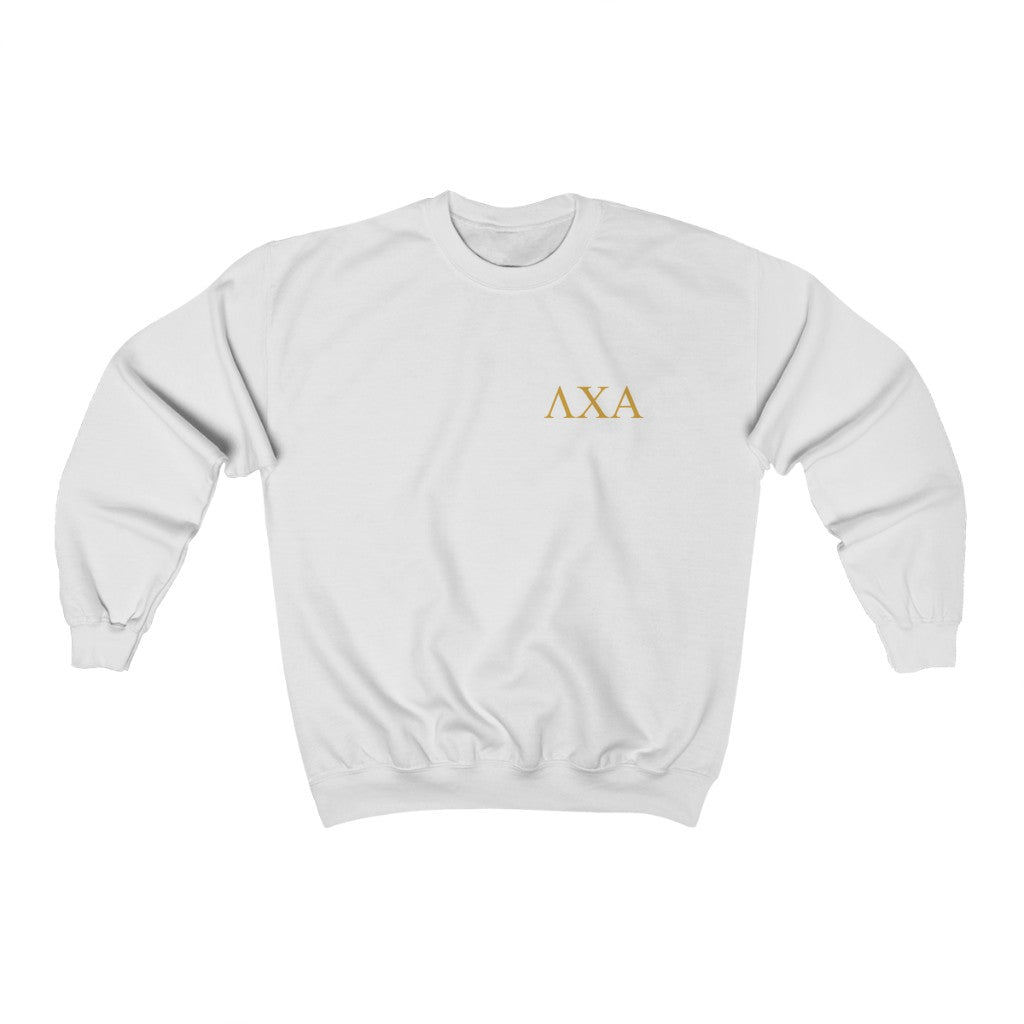 Lambda Chi Alpha Graphic Crewneck Sweatshirt | Gold Letters LC