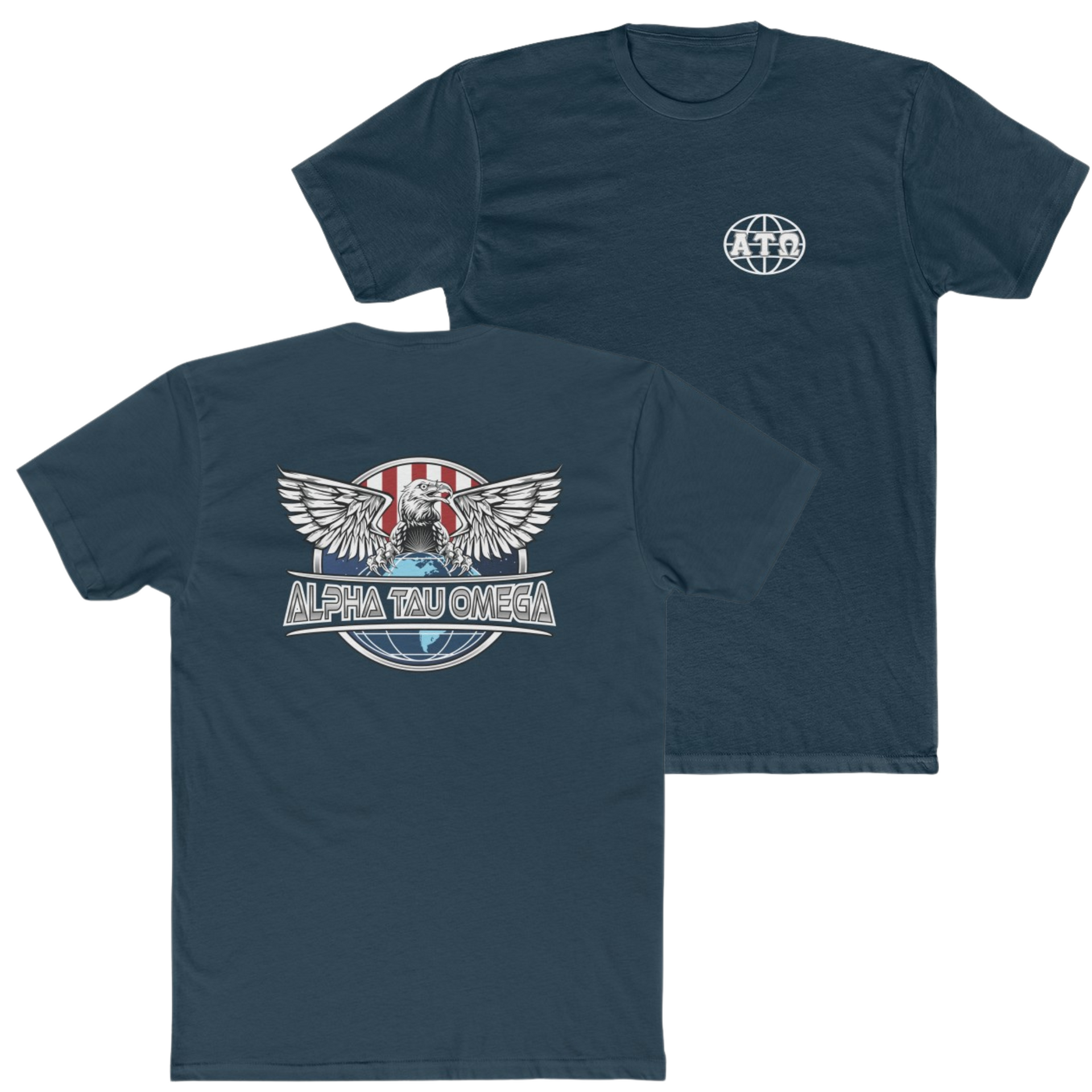 Navy Alpha Tau Omega Graphic T-Shirt | The Fraternal Order | Alpha Tau Omega Apparel 