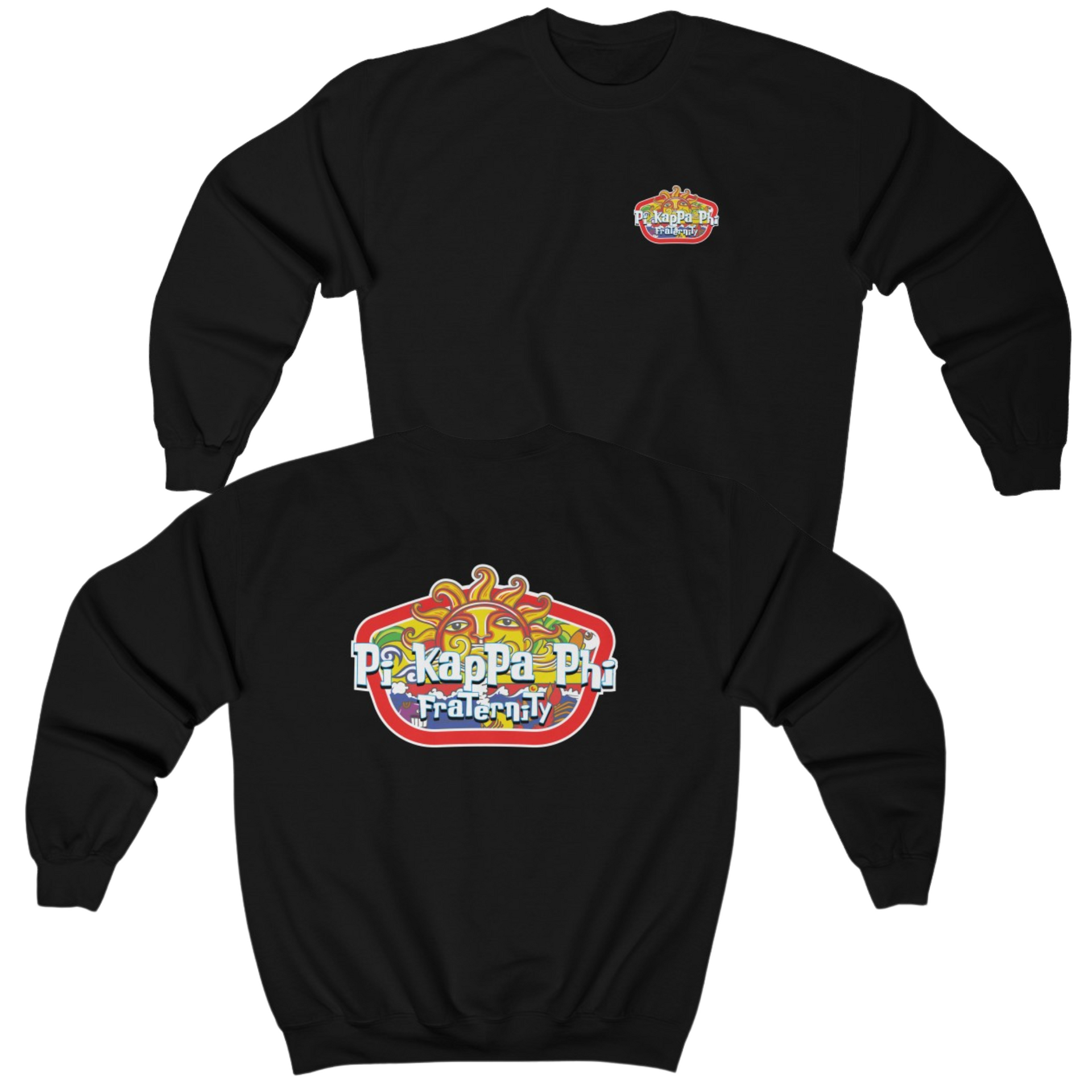 Black Pi Kappa Phi Graphic Crewneck Sweatshirt | Summer Sol | Pi Kappa Phi Apparel and Merchandise