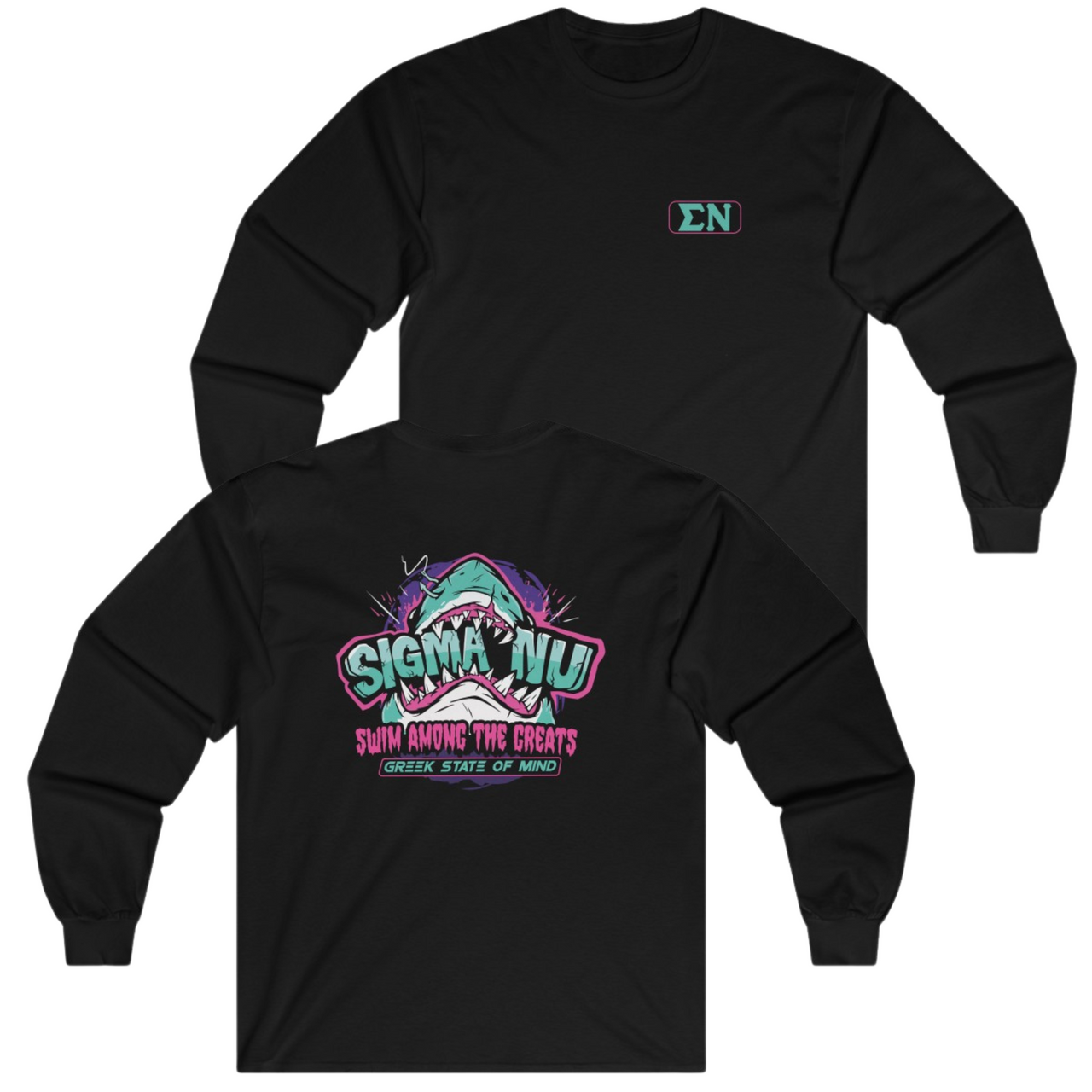 Black Sigma Nu Graphic Long Sleeve | The Deep End | Sigma Nu Clothing, Apparel and Merchandise