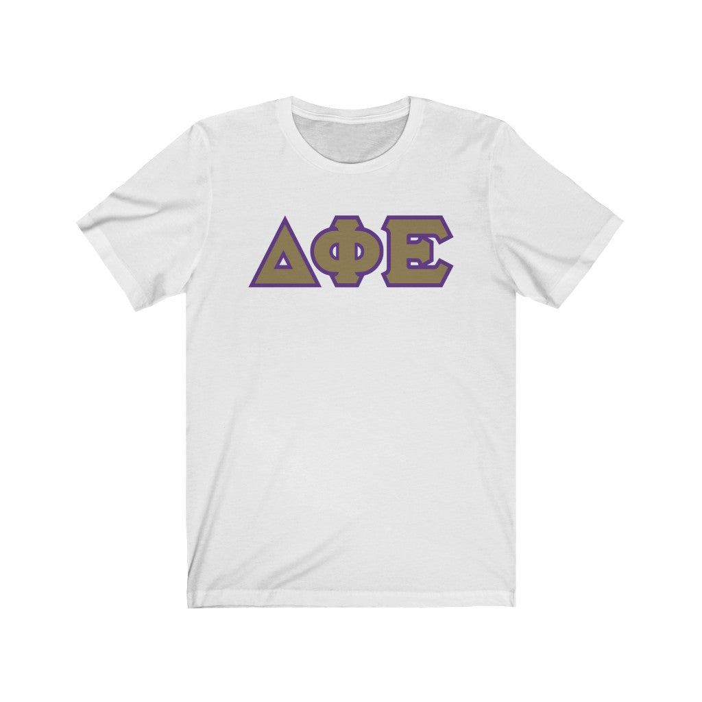 DPhiE Printed Letters | Gold with Purple Border T-Shirt