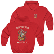 Red Sigma Chi Graphic Hoodie | Play Your Odds | Sigma Chi Fraternity Merch House