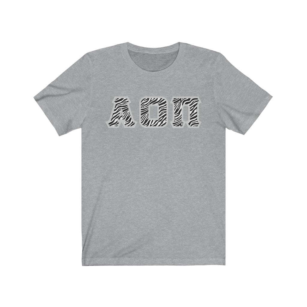 AOII Printed Letters | Zebra Print T-Shirt