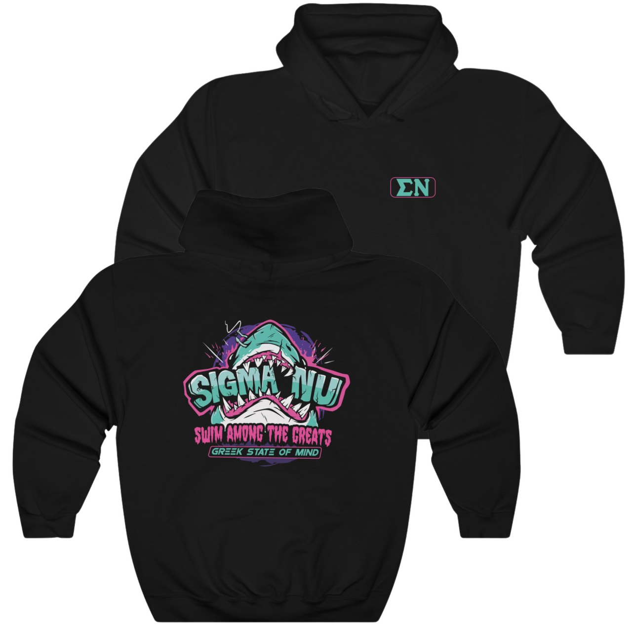 Black Sigma Nu Graphic Hoodie | The Deep End | Sigma Nu Clothing, Apparel and Merchandise