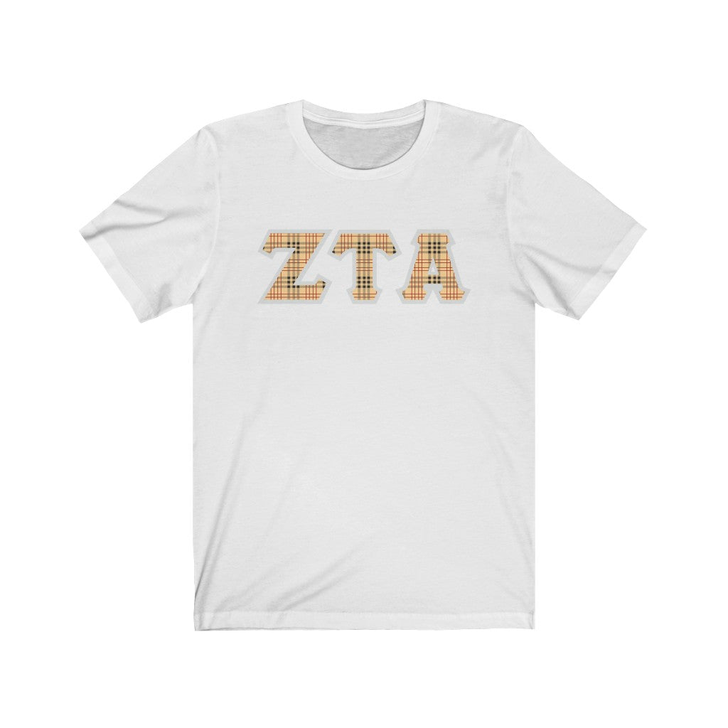 Zeta Tau Alpha Printed Letters | Nova Plaid T-Shirt