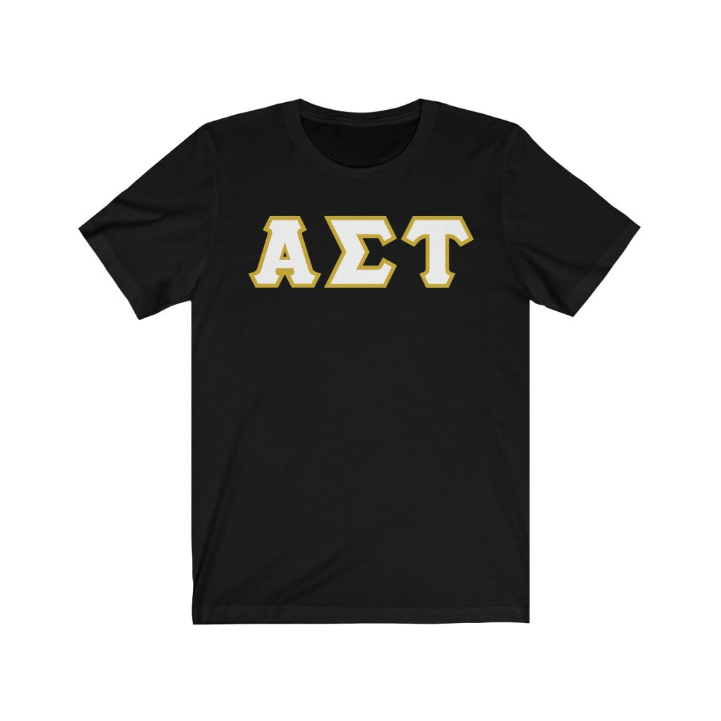 AST Printed Letters | White with Gold Border T-Shirt