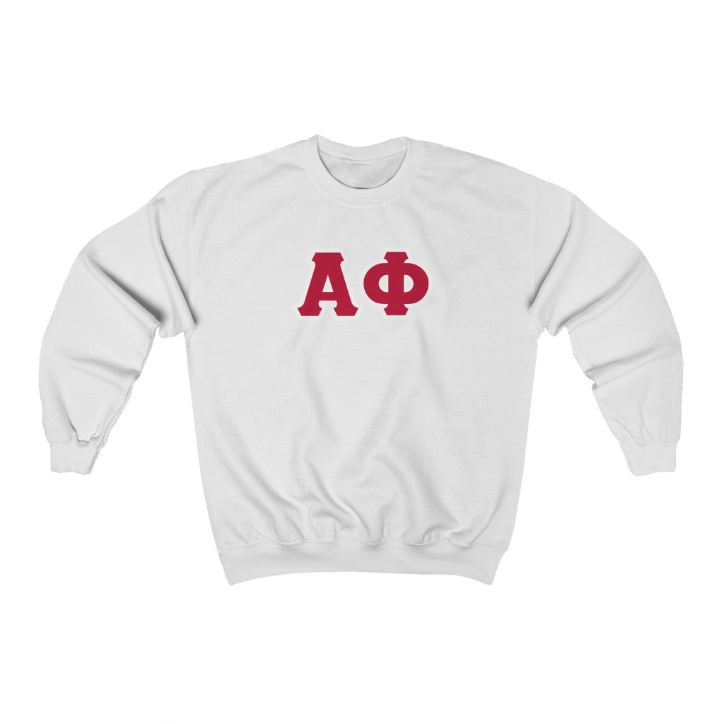 Alpha Phi Printed Letters | Red with White Borders Crewneck