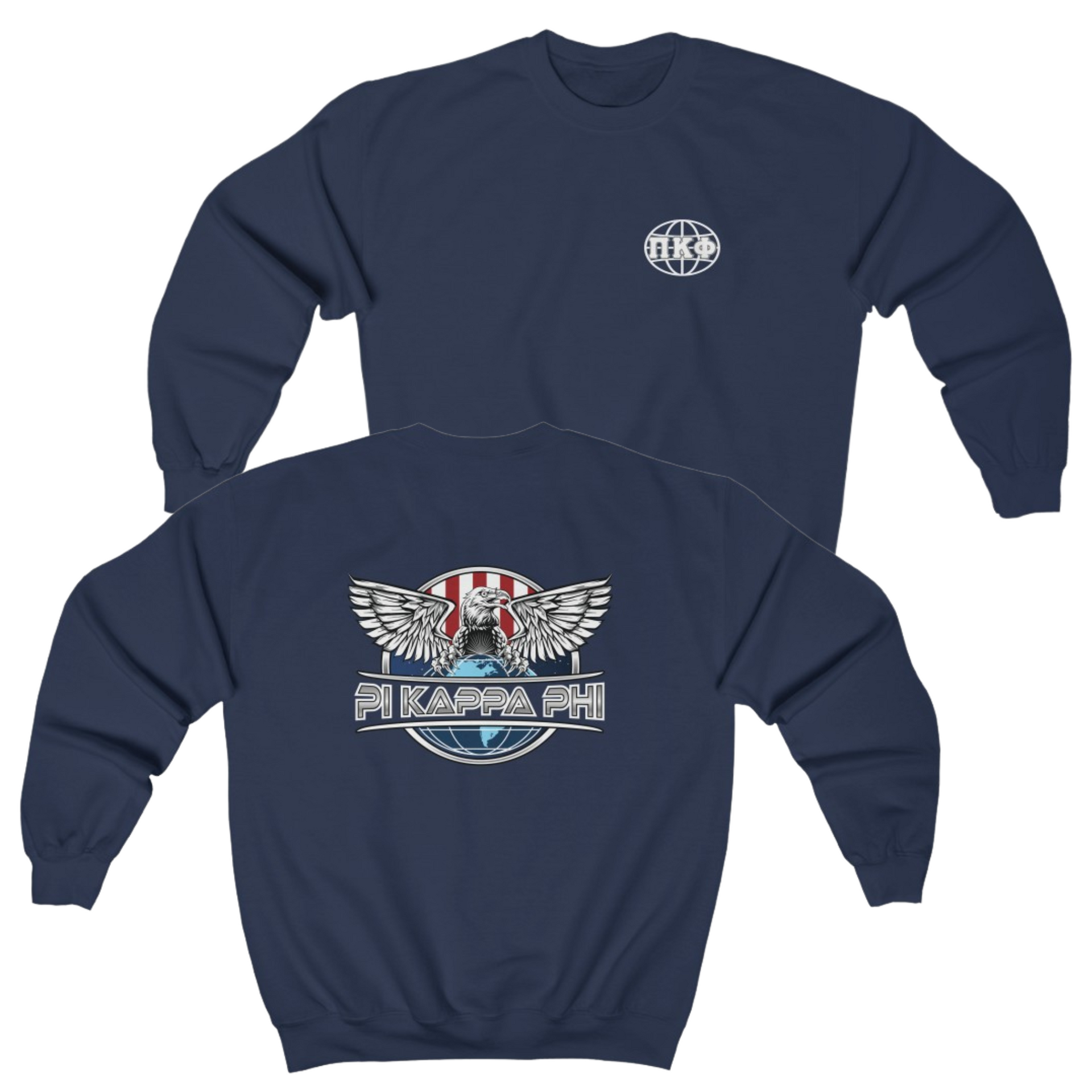 Navy Pi Kappa Phi Graphic Crewneck Sweatshirt | The Fraternal Order | Pi Kappa Phi Apparel and Merchandise