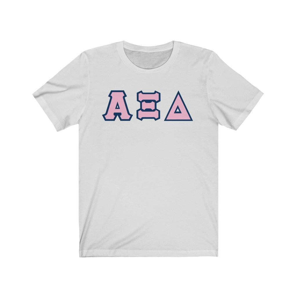 AXiD Printed Letters | Pink with Navy Border T-Shirt