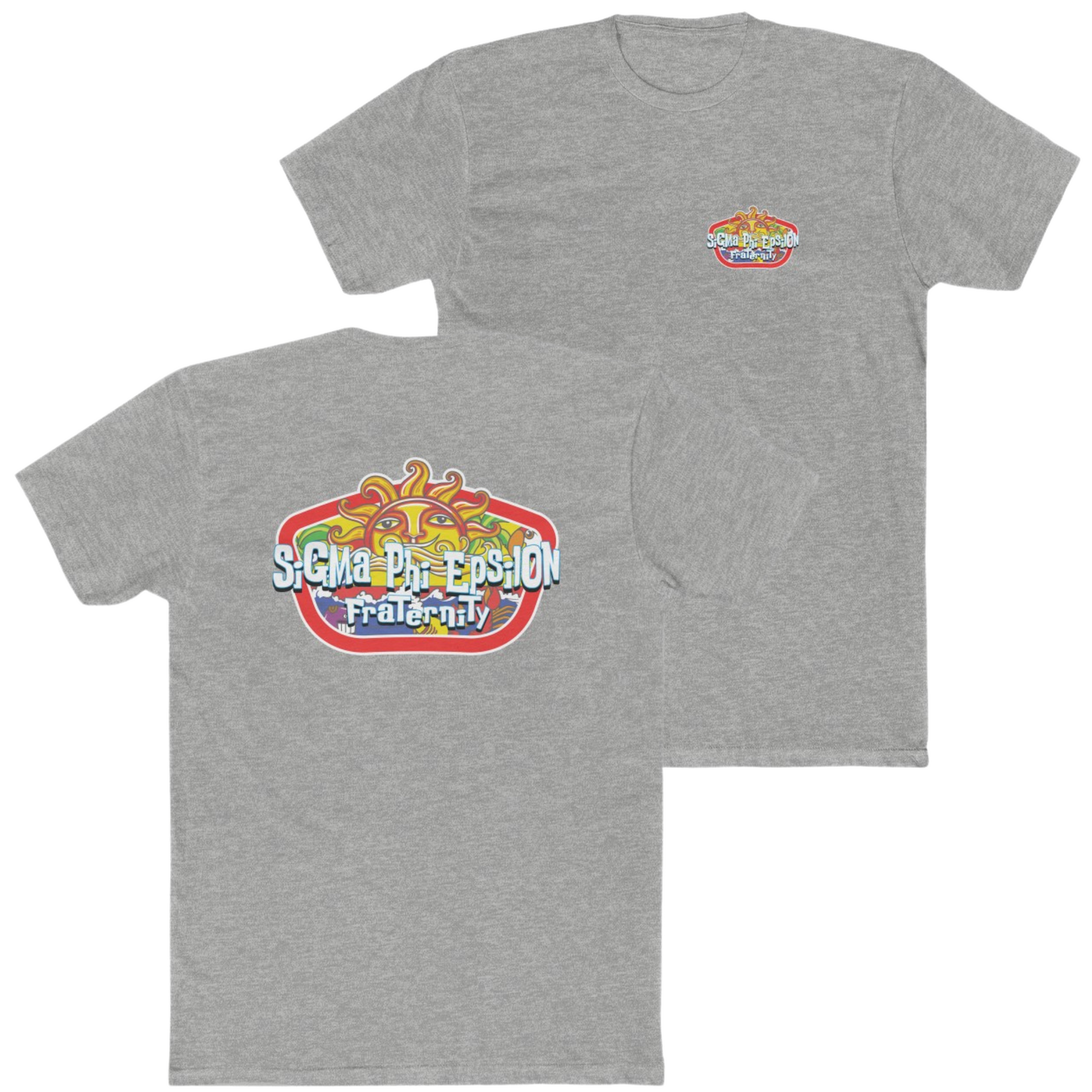 Grey Sigma Phi Epsilon Graphic T-Shirt | Summer Sol | SigEp Fraternity Clothes and Merchandise
