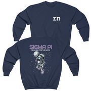 Navy  Sigma Pi Graphic Crewneck Sweatshirt | Space Baller | Sigma Pi Apparel and Merchandise