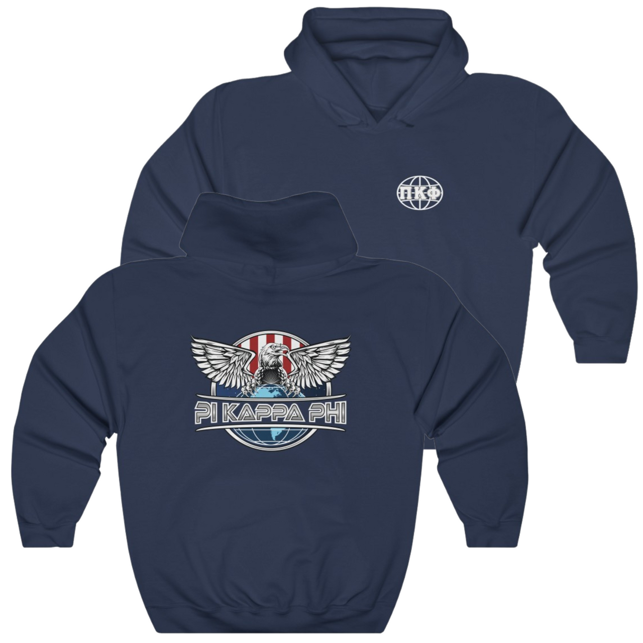 Navy Pi Kappa Phi Graphic Hoodie | The Fraternal Order | Pi Kappa Phi Apparel and Merchandise