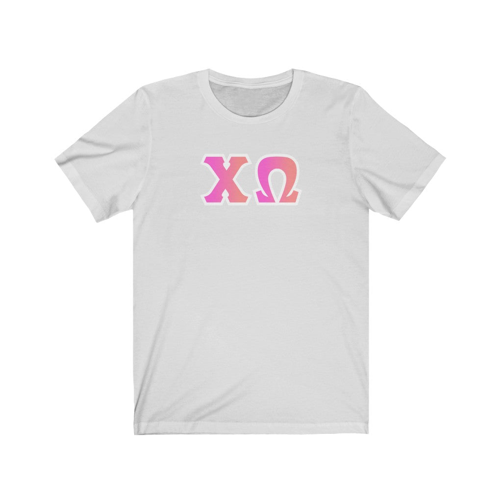 Chi Omega Printed Letters | Bubble Gum T-Shirt