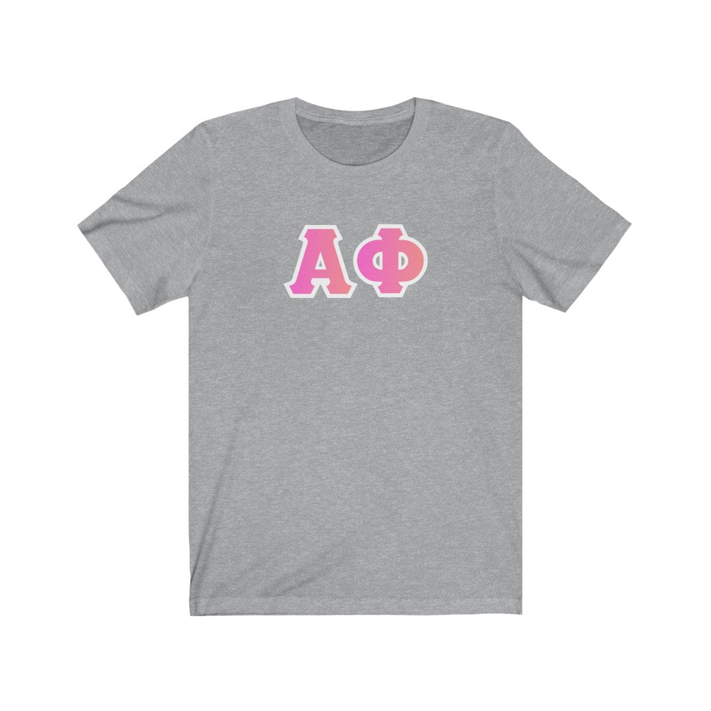 Alpha Phi Printed Letters | Bubble Gum T-Shirt