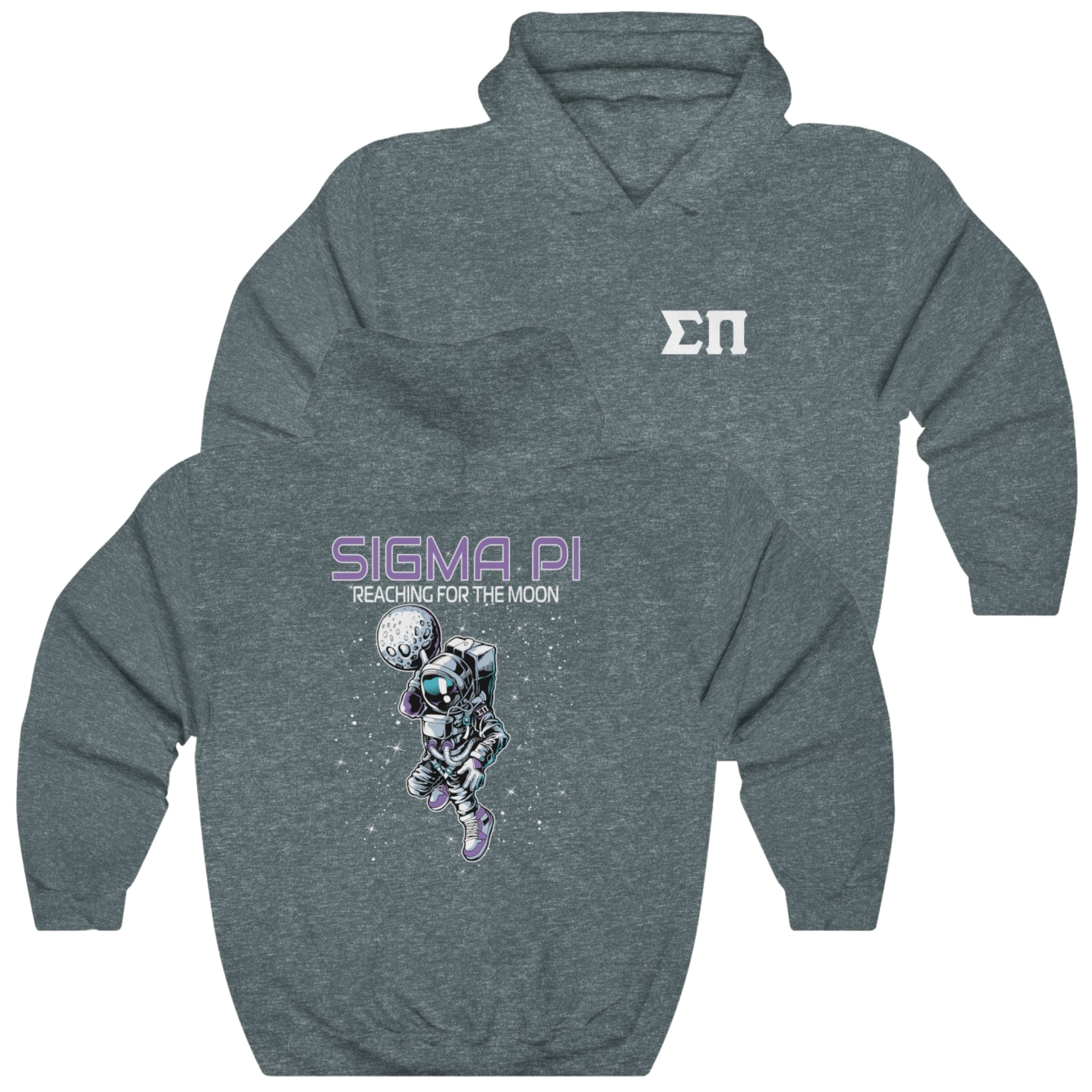 Grey Sigma Pi Graphic Hoodie | Space Baller | Sigma Pi Apparel and Merchandise