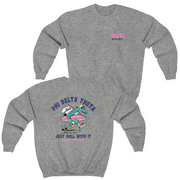 grey Phi Delta Theta Graphic Crewneck Sweatshirt | Alligator Skater | phi delta theta fraternity greek apparel 