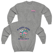 grey Pi Kappa Alpha Graphic Crewneck Sweatshirt | Alligator Skater | Pi kappa alpha fraternity shirt