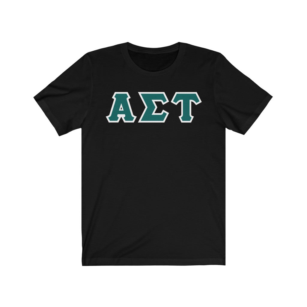 AST Printed Letters | Emerald with White Border T-Shirt