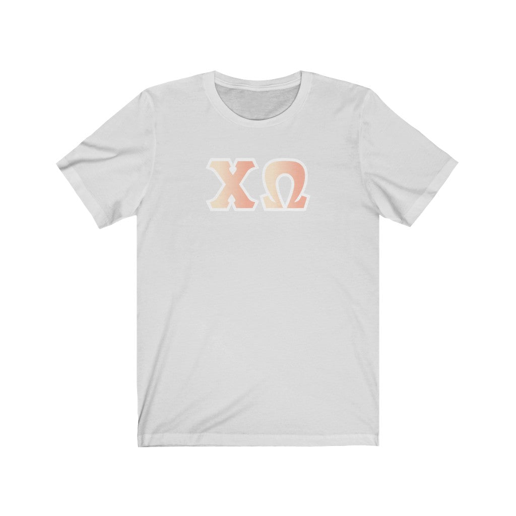 Chi Omega Printed Letters | Peach Sunrise T-Shirt