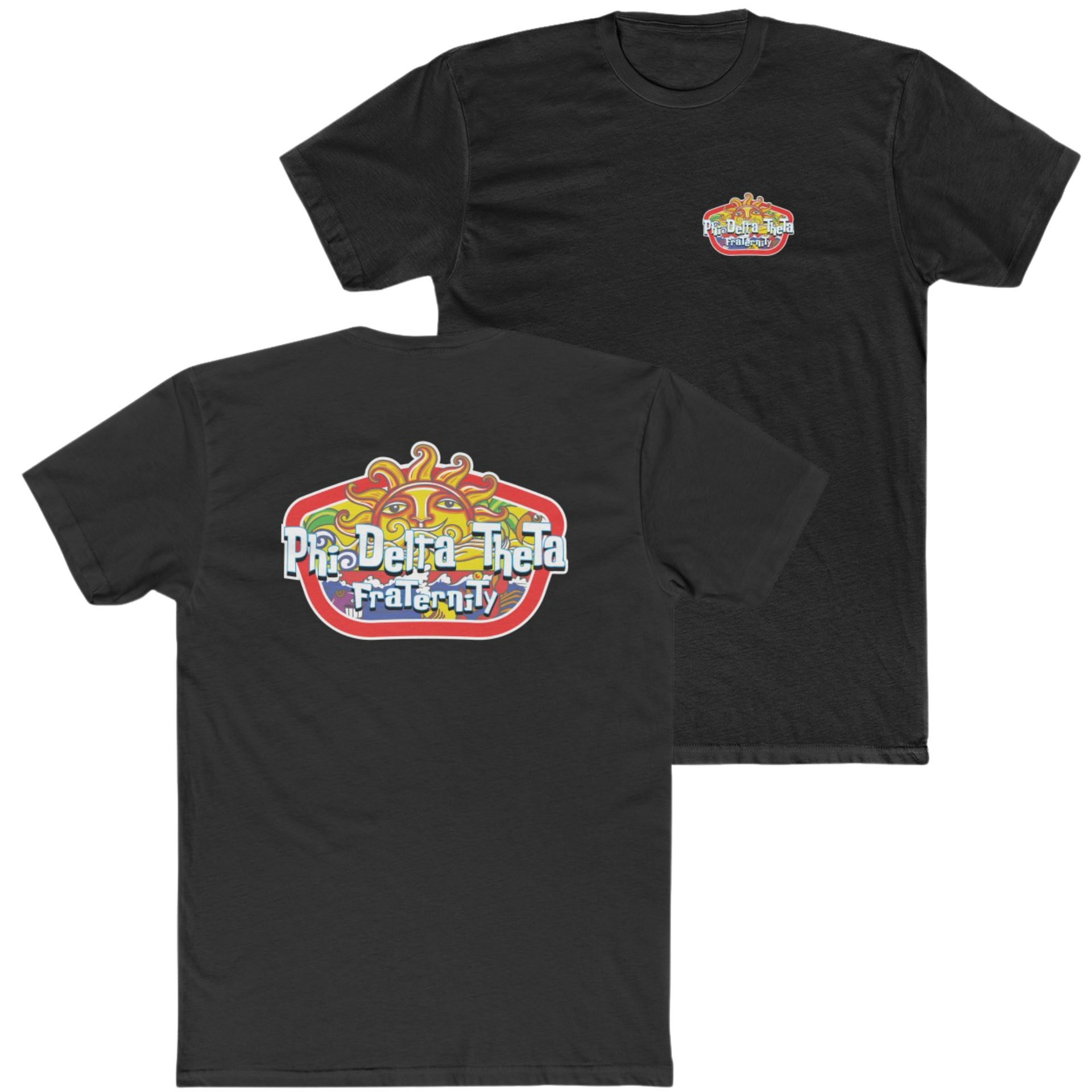black Phi Delta Theta Graphic T-Shirt | Summer Sol | phi delta theta fraternity greek apparel 