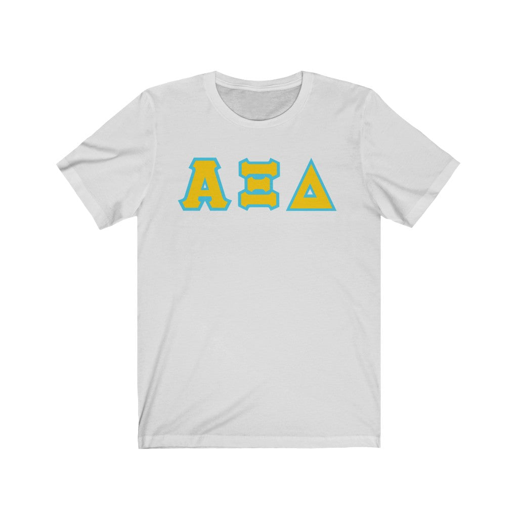 AXiD Printed Letters | Gold with Blue Border T-Shirt