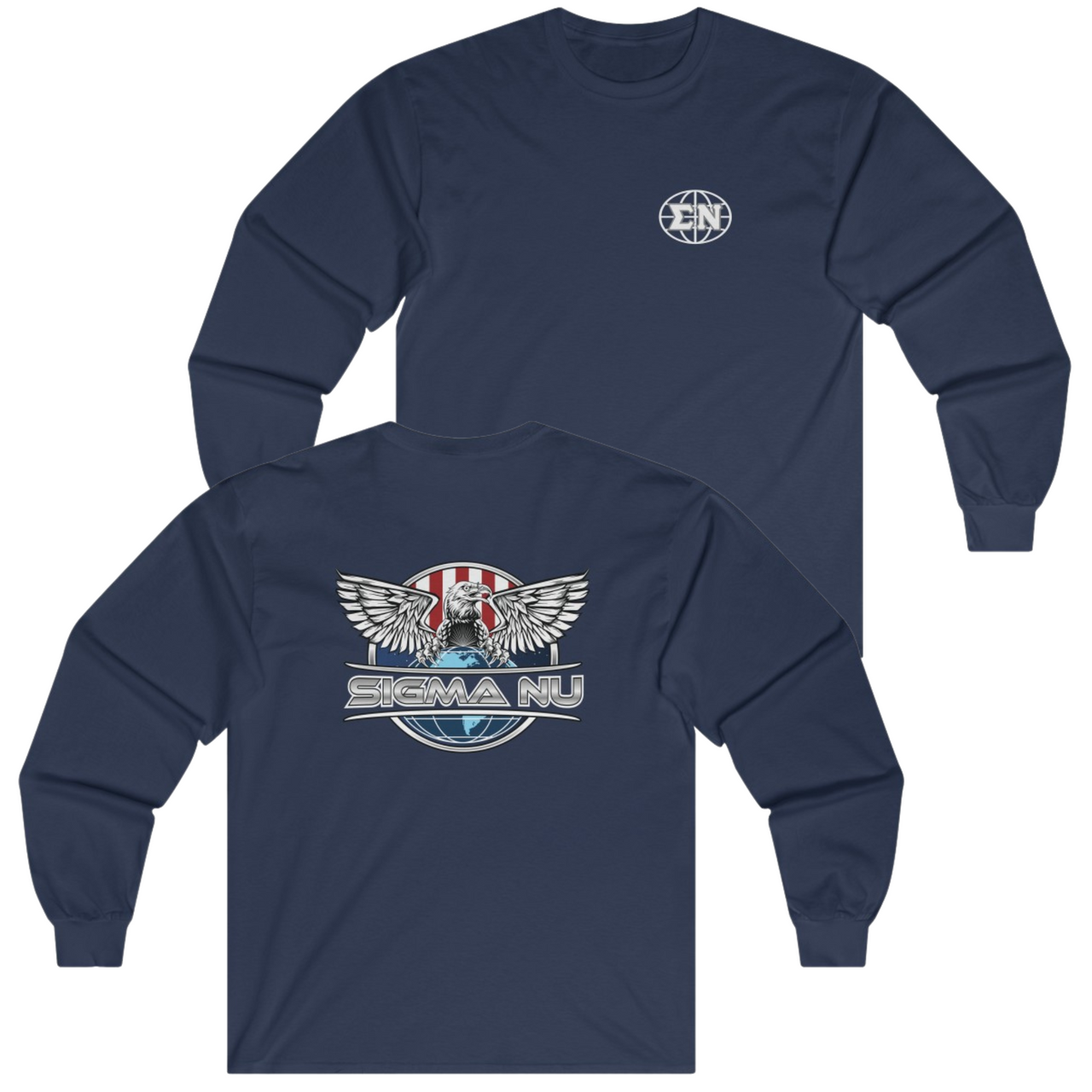 Navy Sigma Nu Graphic Long Sleeve | The Fraternal Order | Sigma Nu Clothing, Apparel and Merchandise