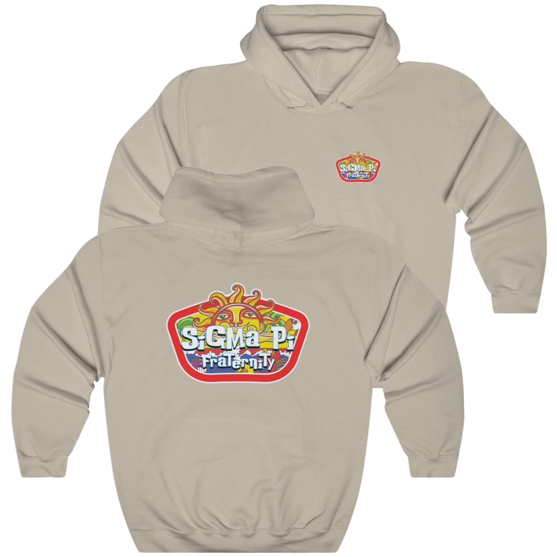 Sand Sigma Pi Graphic Hoodie | Summer Sol | Sigma Pi Apparel and Merchandise