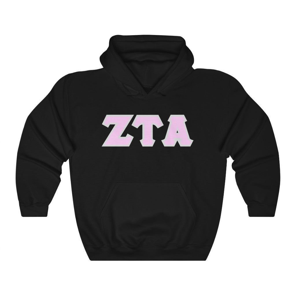ZTA Printed Letters | Light Pink with Grey Border Hoodie