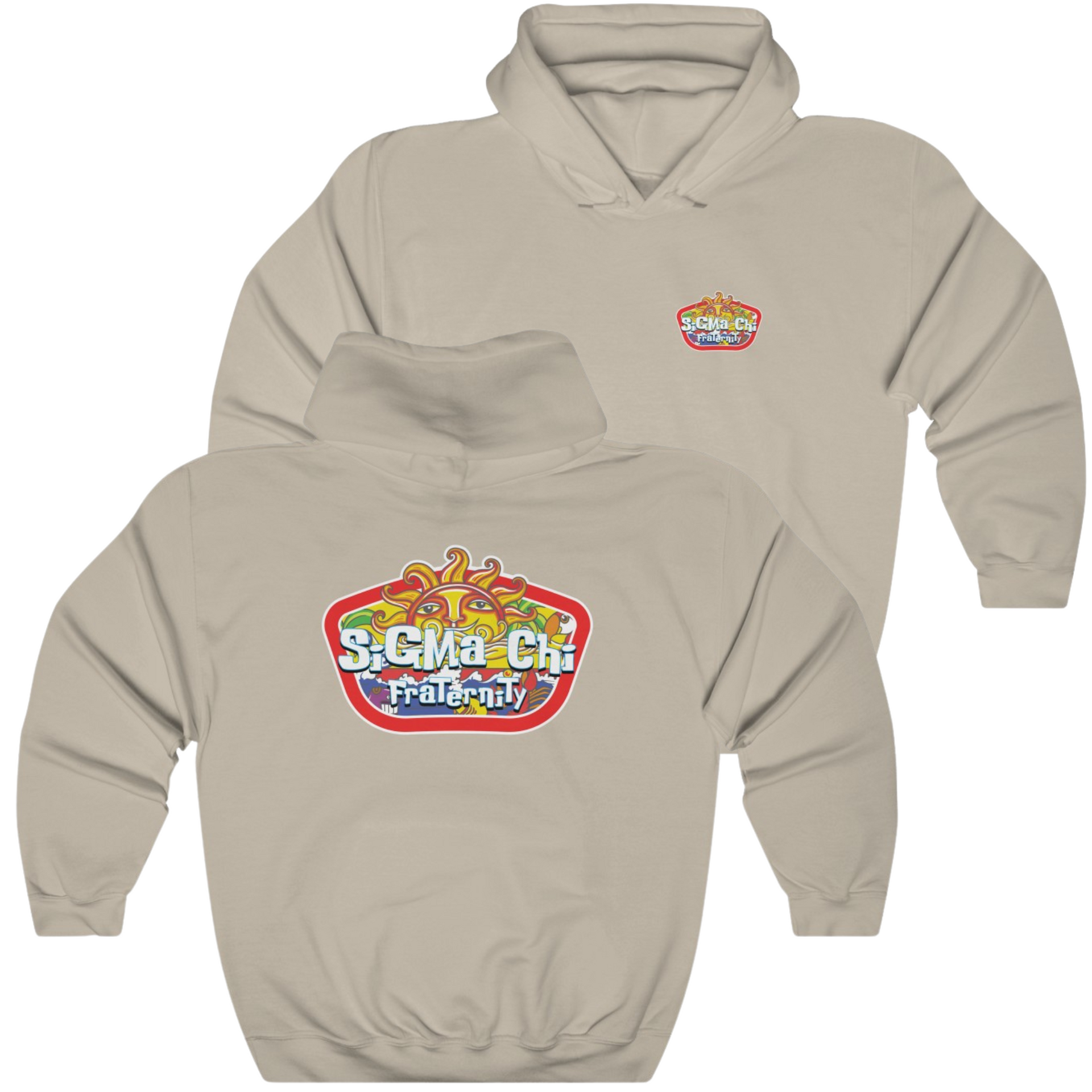 Sand Sigma Chi Graphic Hoodie | Summer Sol | Sigma Chi Fraternity Merch House