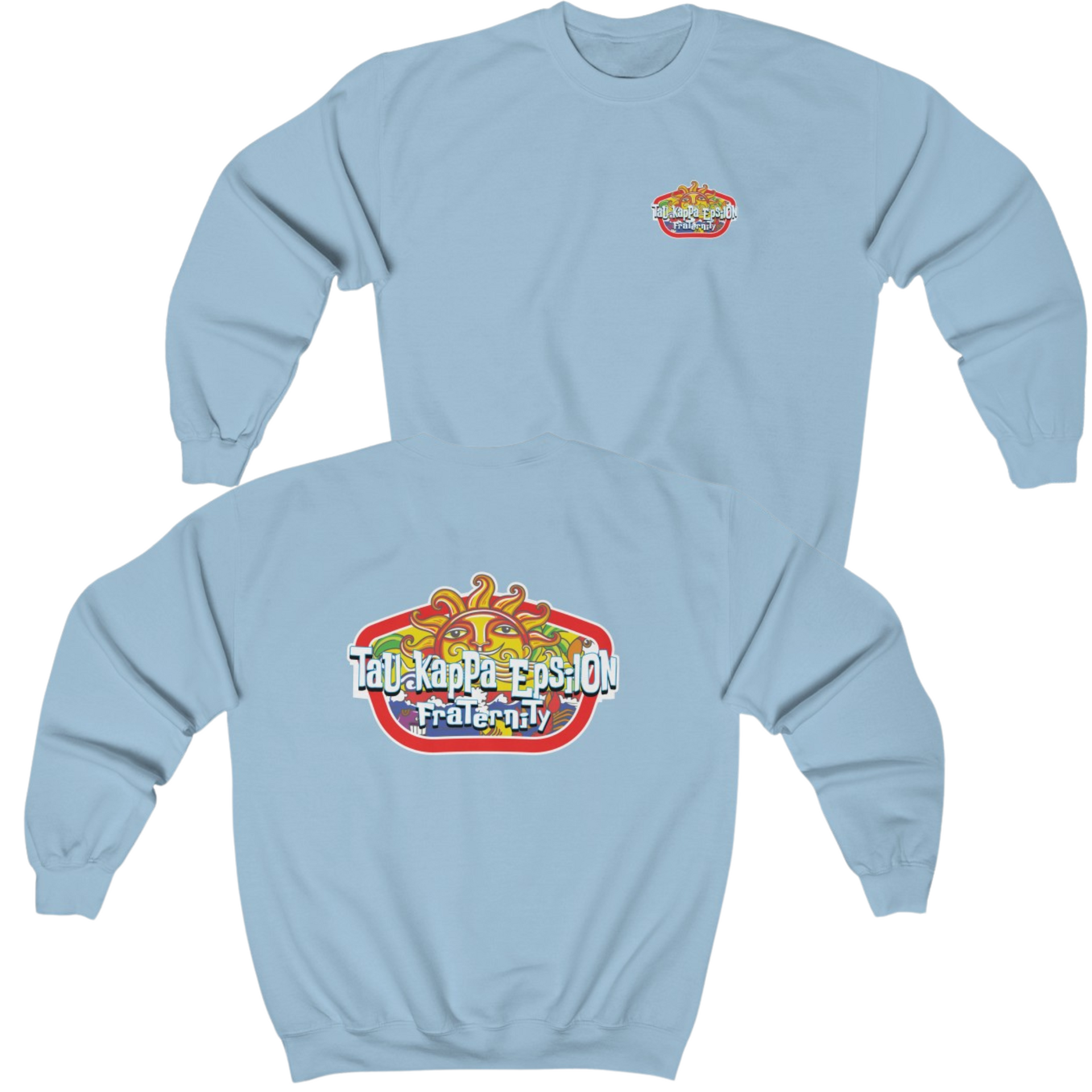 Light Blue Tau Kappa Epsilon Graphic Crewneck Sweatshirt | Summer Sol | Tau Kappa Epsilon Fraternity