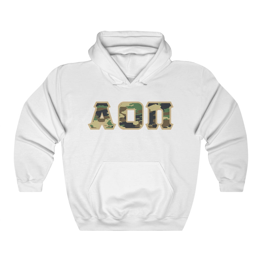 AOII Printed Letters | Camouflage Hoodie