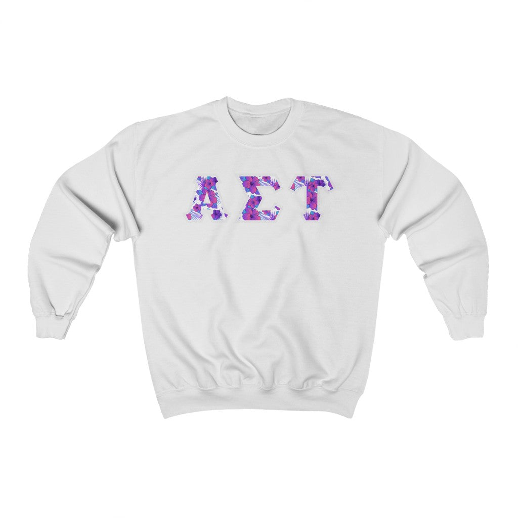 Alpha Sigma Tau Printed Letters | Flora Crewnecks