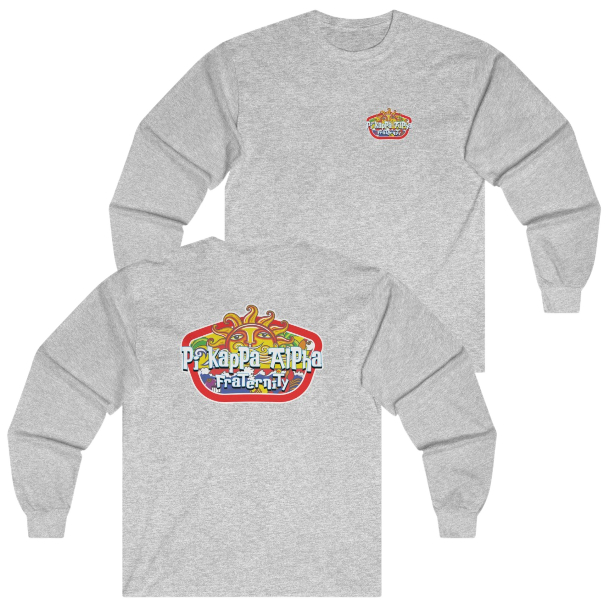 grey Pi Kappa Alpha Graphic Long Sleeve | Summer Sol | Pi kappa alpha fraternity shirt 