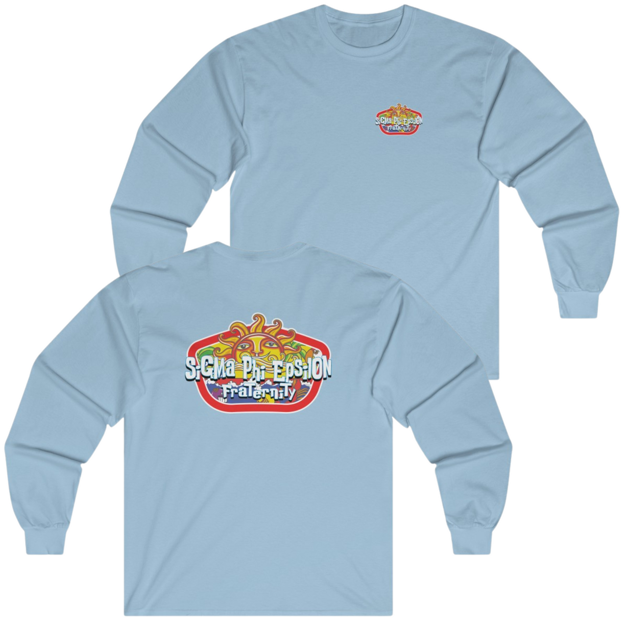 Light Blue Sigma Phi Epsilon Graphic Long Sleeve | Summer Sol | SigEp Fraternity Clothes and Merchandise