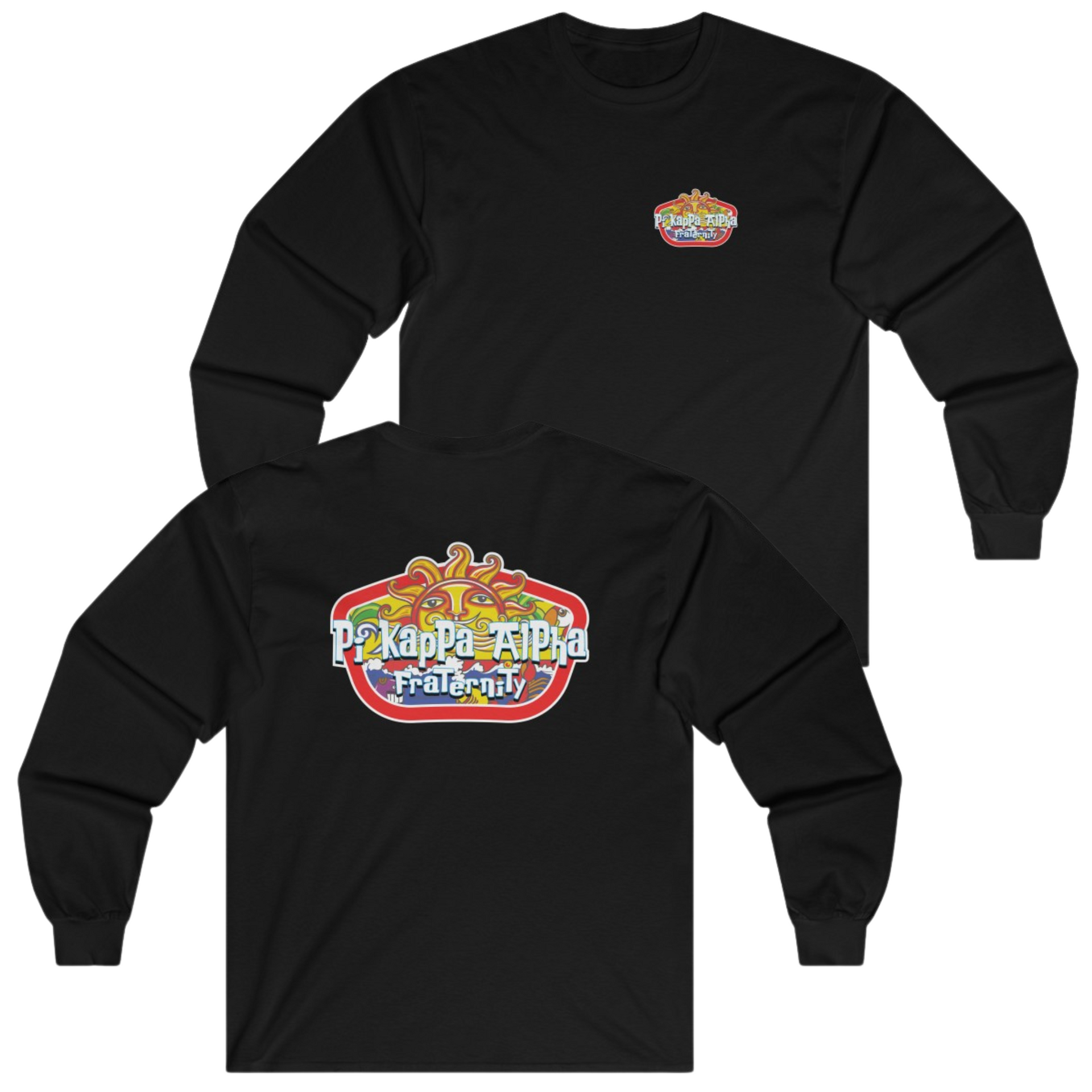 Black Pi Kappa Alpha Graphic Long Sleeve | Summer Sol | Pi kappa alpha fraternity shirt 