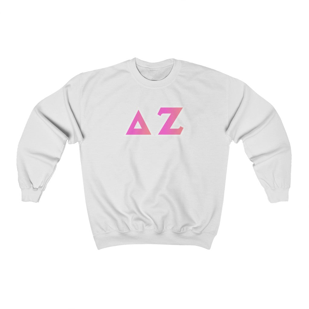 Delta Zeta Printed Letters | Bubble Gum Crewneck