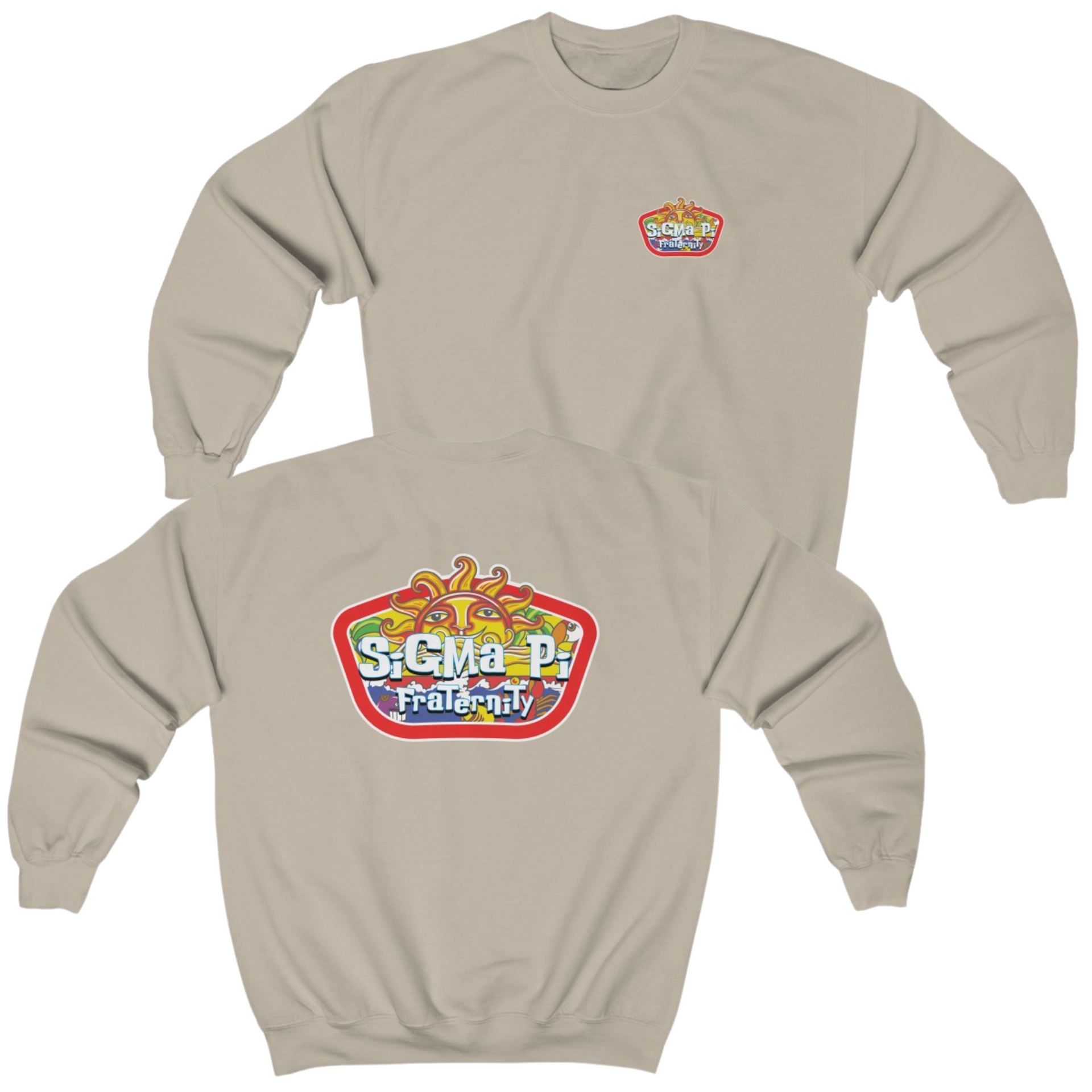 Natural Sigma Pi Graphic Crewneck Sweatshirt | Summer Sol | Sigma Pi Apparel and Merchandise