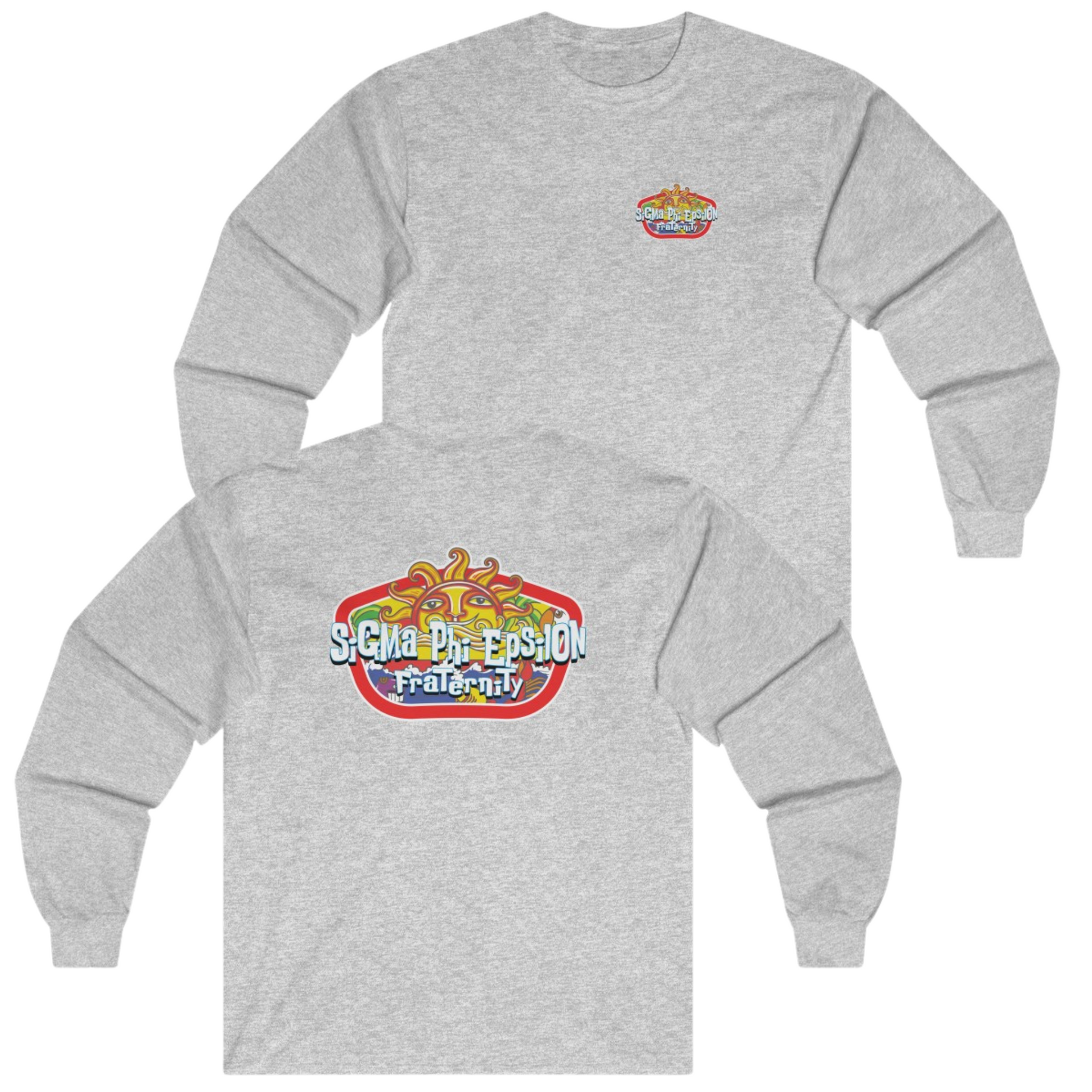 Grey Sigma Phi Epsilon Graphic Long Sleeve | Summer Sol | SigEp Fraternity Clothes and Merchandise