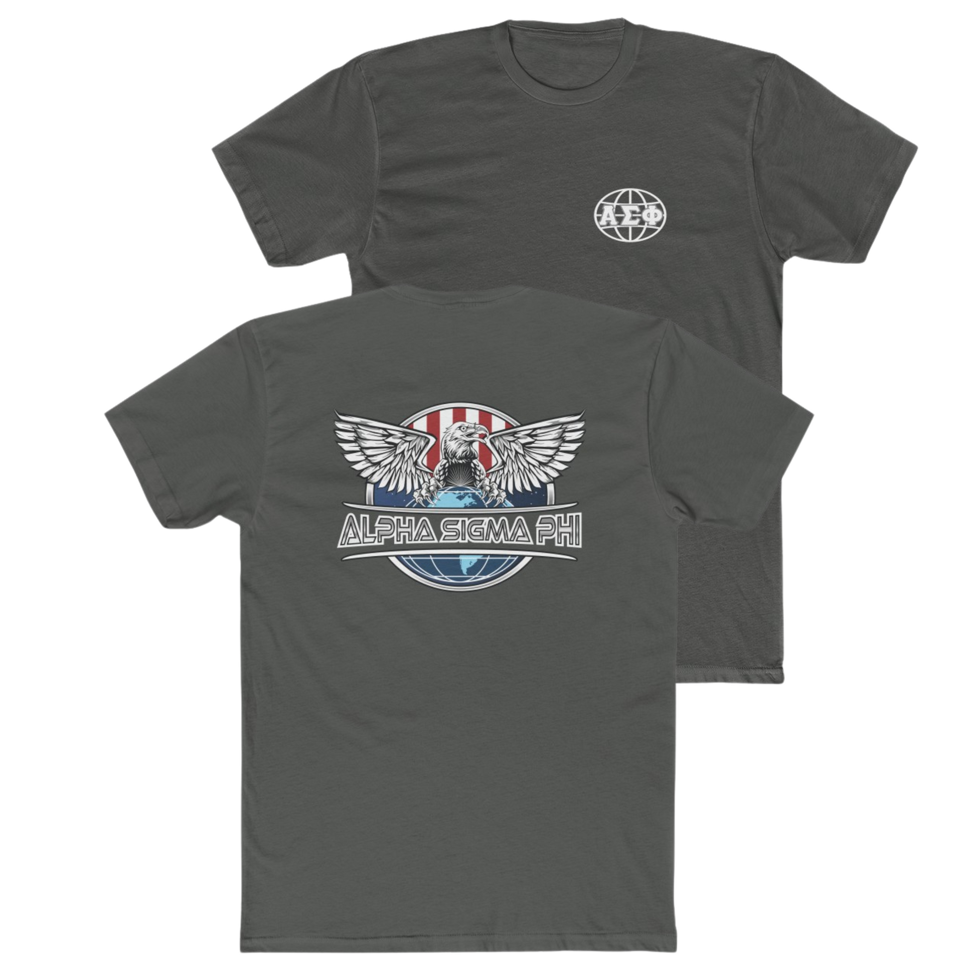 Grey Alpha Sigma Phi Graphic T-Shirt | The Fraternal Order | Alpha Sigma Phi Fraternity Clothes 
