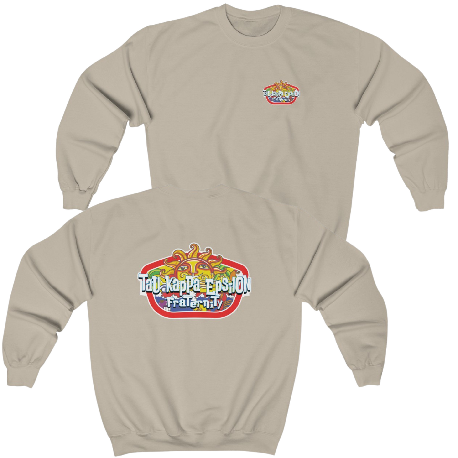 Sand Tau Kappa Epsilon Graphic Crewneck Sweatshirt | Summer Sol | Tau Kappa Epsilon Fraternity