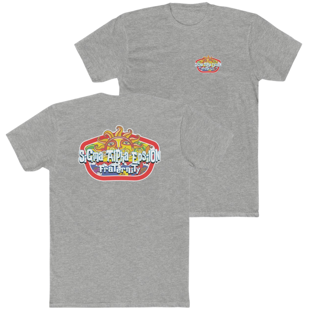 grey Sigma Alpha Epsilon Graphic T-Shirt | Summer Sol | Sigma Alpha Epsilon Clothing and Merchandise