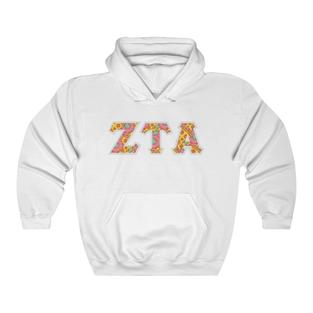 ZTA Printed Letters | Pizza and Donuts Hoodie