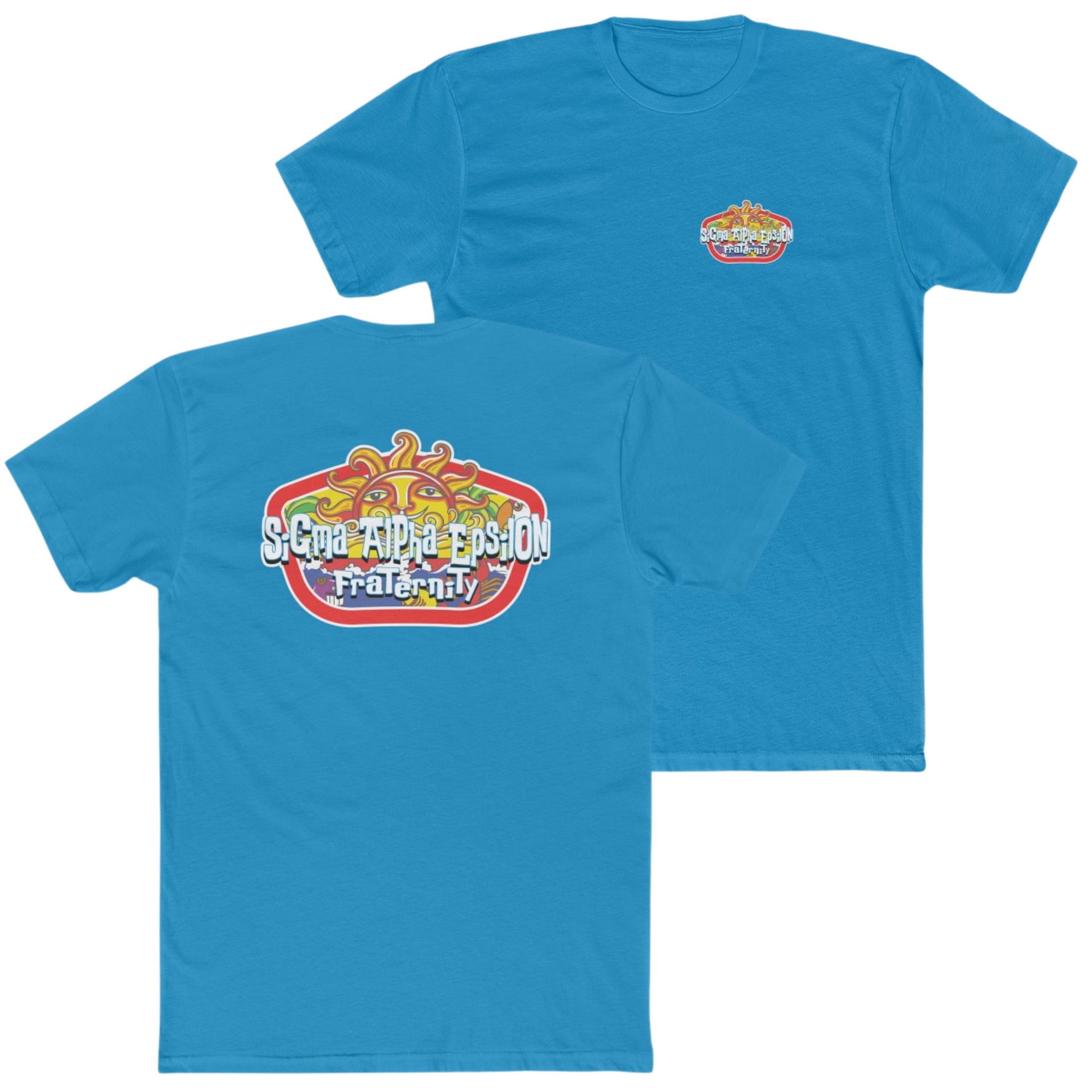 Turquoise Sigma Alpha Epsilon Graphic T-Shirt | Summer Sol | Sigma Alpha Epsilon Clothing and Merchandise