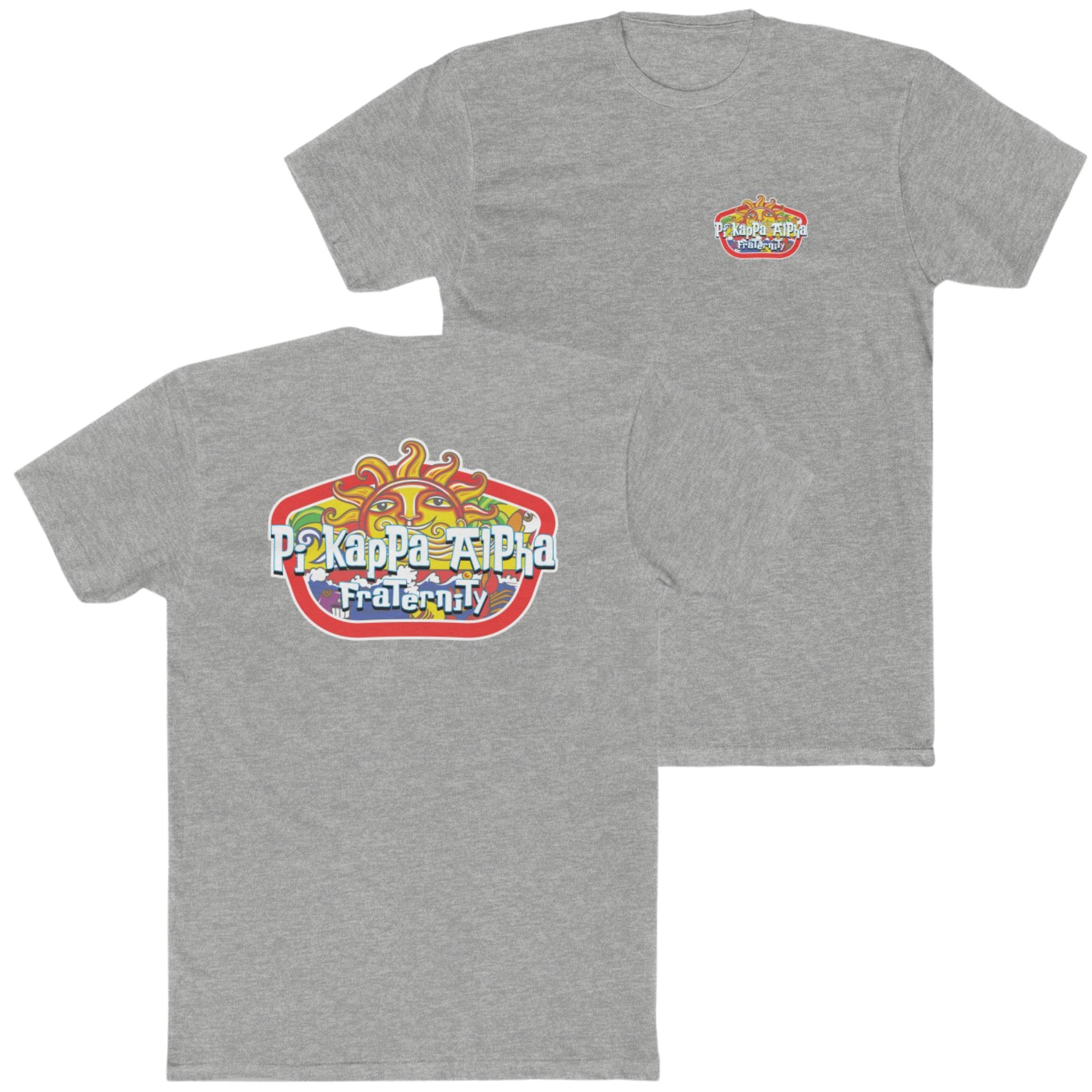 Grey Pi Kappa Alpha Graphic T-Shirt | Summer Sol | Pi kappa alpha fraternity shirt