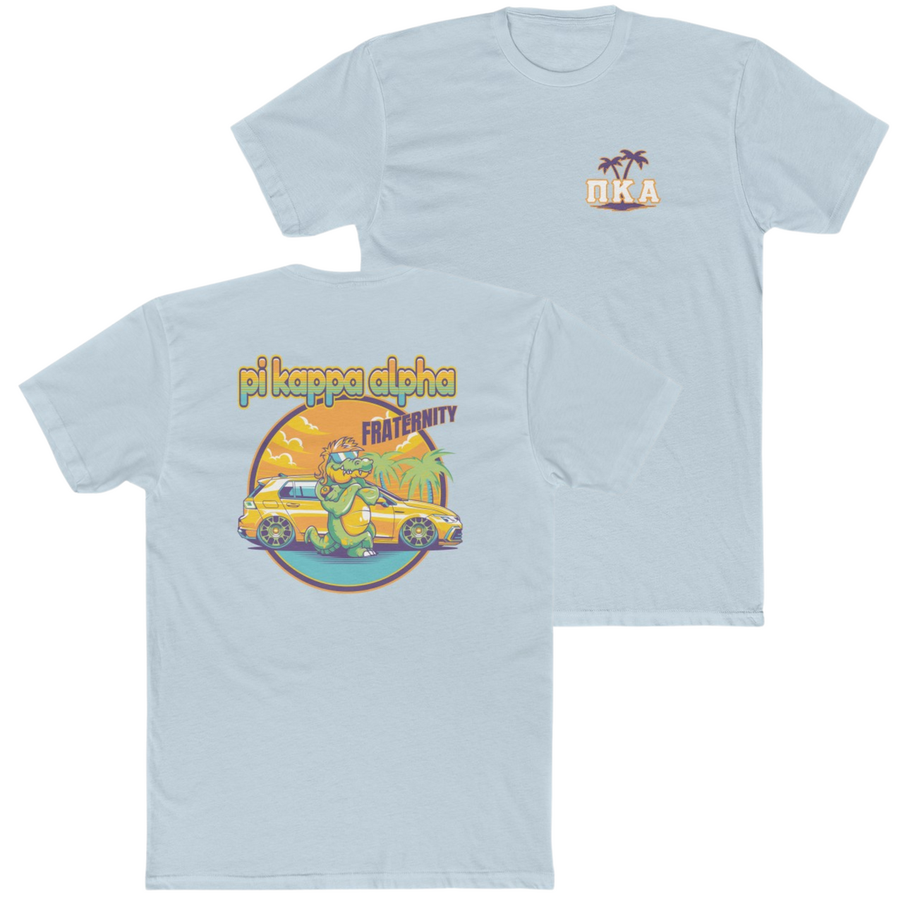 light blue Pi Kappa Alpha Graphic T-Shirt | Cool Croc | Pi kappa alpha fraternity shirt 